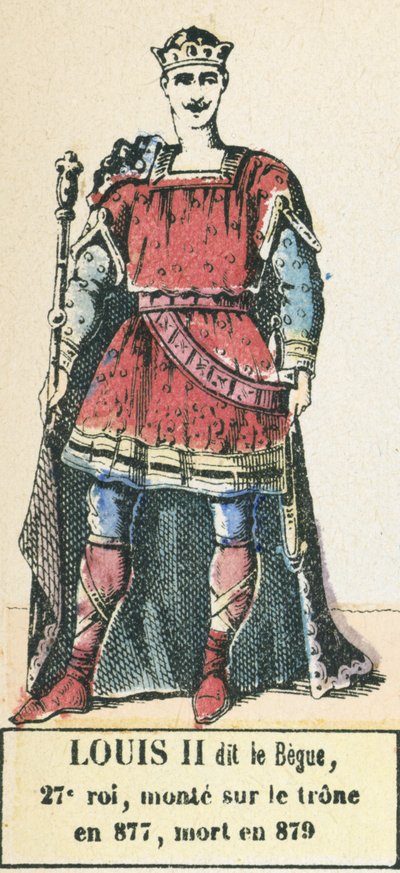 Louis II dit le Bègue, 27e roi, monte sur le trône en 877, mort en 879 - French School