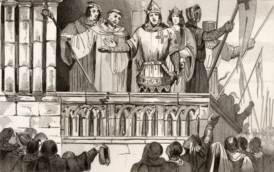 Louis VII (1120-80) le Jeune rassemble des soutiens pour la deuxième croisade en 1144, de 