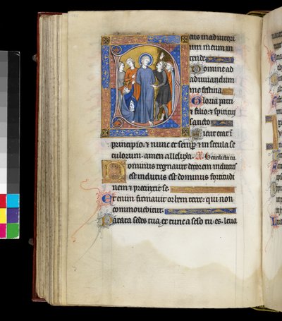 Moquerie du Christ avec Jésus, entouré de bourreaux, dont deux hommes en bonnets juifs, du Psautier et Heures d