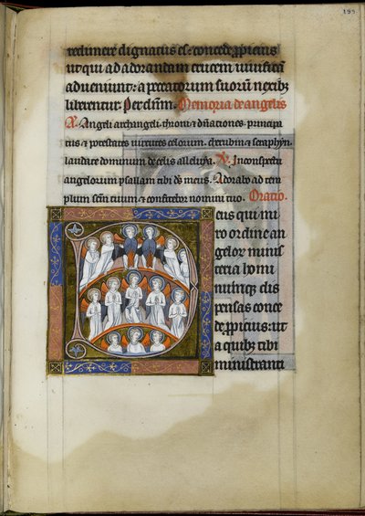MS 300 f.199r, suffrage aux anges, folio du Psautier-Heures d