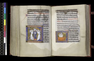 MS 300 f202v-203r, Suffrage à Saint Denis et Suffrage à Saint Eustache, du Psautier et Heures d