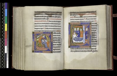 MS 300 f203v-204r, Suffrage aux Martyrs et Suffrage à Saint Nicolas, folio du Psautier et Heures d
