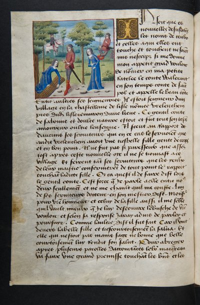 Page de Cent Nouvelles Nouvelles, c.1461-62 - French School