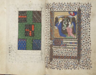 MS Widener 4, ff.26v-27r, Armoiries et l