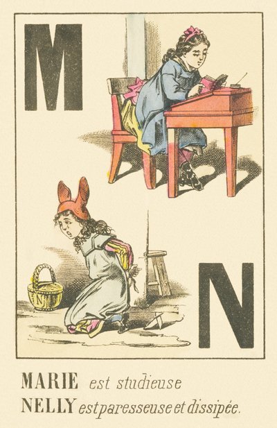 M N: Marie est studieuse, Nelly est paresseuse et dissipée - French School