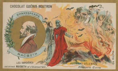 Macbeth, carte de commerce Chocolat Guerin-Boutron - French School
