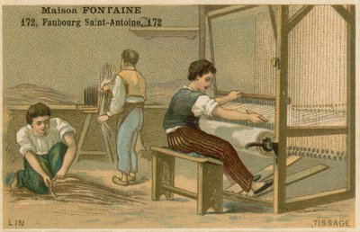 Carte commerciale Maison Fontaine, tissage - French School