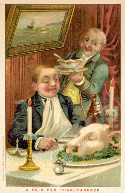 Homme dînant - French School