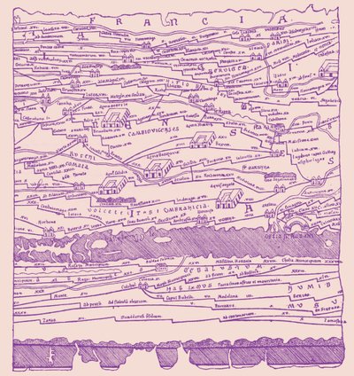 Carte de la Gaule - fragment - French School