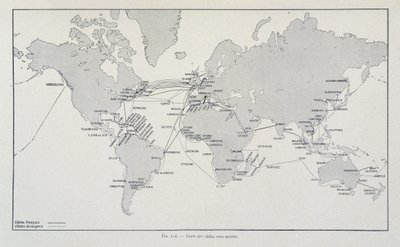 Carte des câbles sous-marins dans le monde - dans « À travers l