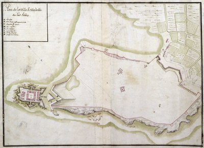 Carte de la ville et de la citadelle de Port Louis - French School