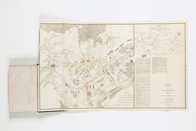Carte montrant les mouvements des maréchaux Grouchy et Blücher - French School