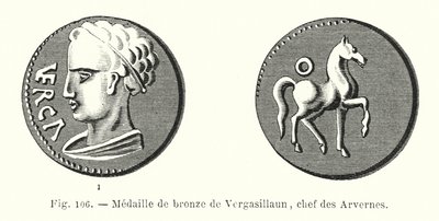 Médaille de bronze de Vergasillaun, chef des Arvernes - French School