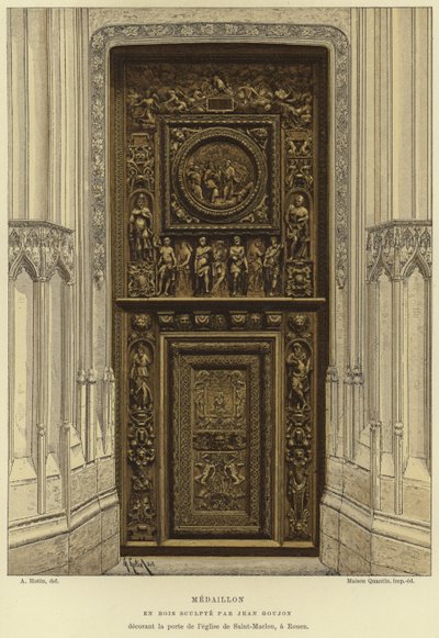 Médaillon en bois sculpté par Jean Goujon dans la porte de l