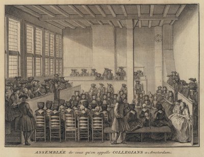 Réunion des collégiants à Amsterdam, Pays-Bas (gravure) - French School