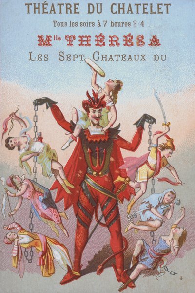 Méphistophélès suspendant des hommes et des femmes enchaînés - French School