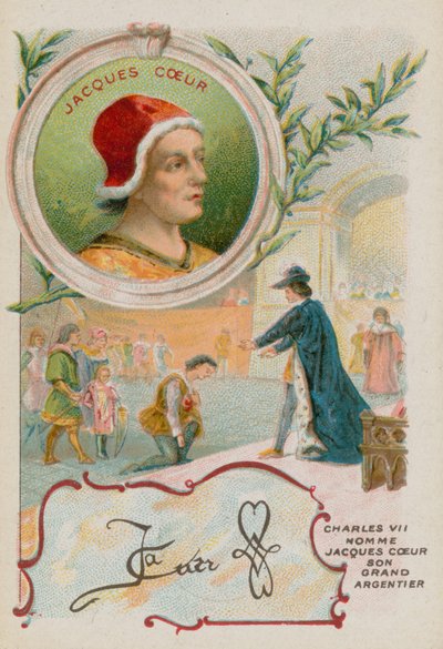 Marchand Jacques Cœur accueilli par le roi Charles VII - French School