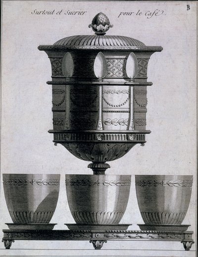 Métal: service à café avec cuillères et sucrier, 1780-96 - French School