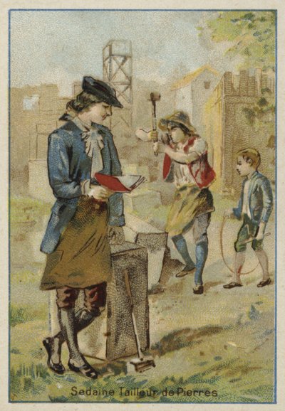 Michel-Jean Sedaine, travaillant comme manœuvre de tailleur de pierre pendant sa jeunesse - French School