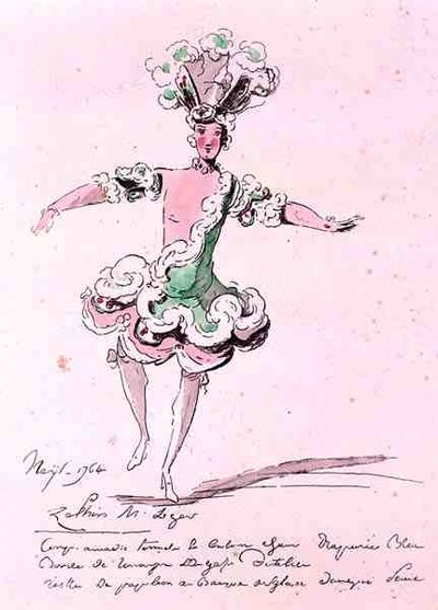 Monsieur Leger en Zéphyr, dans Nais, un livret de Cahusac, composé par Jean-Philippe Rameau, 1764 - French School