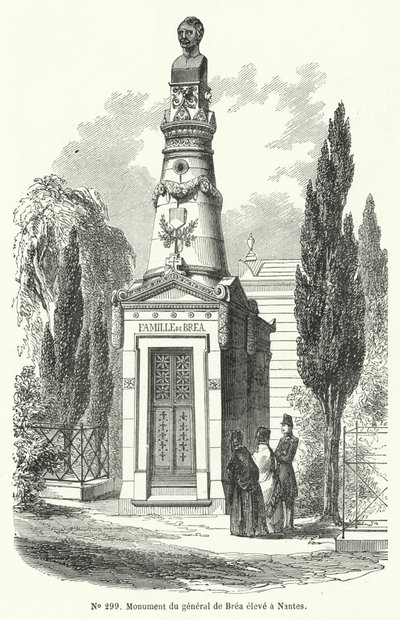 Monument à Nantes au général français Jean Baptiste Fidèle Bréa, exécuté par les révolutionnaires lors de l