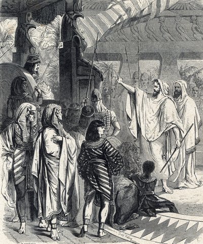 Moïse et Aaron visitant le pharaon, gravure de 