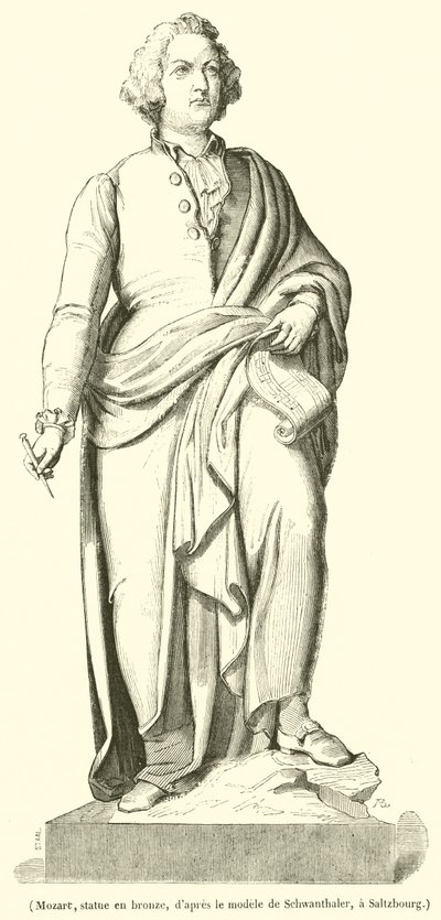 Mozart, statue en bronze - French School