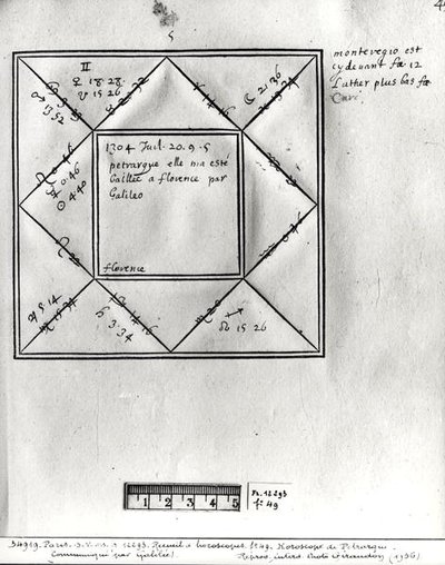 Ms.Fr.12293 fol.49 Horoscope de Pétrarque par Galilée, d