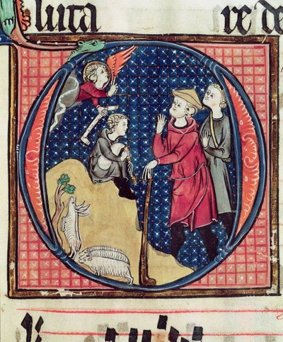 Ms 240 fol.16 Annonciation aux bergers, d