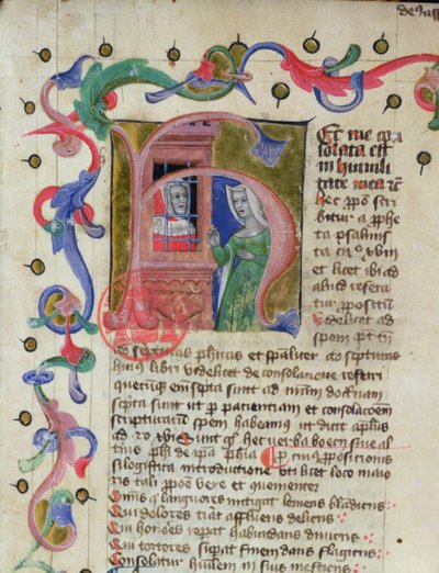 Ms 3859 Miniature du philosophe Boèce (c.480-524) en prison - French School