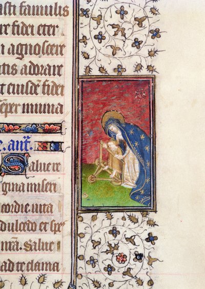 Ms 62, f.205r : Vierge et Enfant, détail d