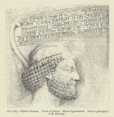 Naksh-i-Rustem, Tombe de Darius, Tête de garde - French School