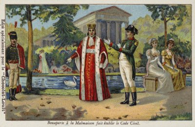 Napoléon Bonaparte établissant le Code Napoléon au Château de Malmaison, France, 1804 - French School