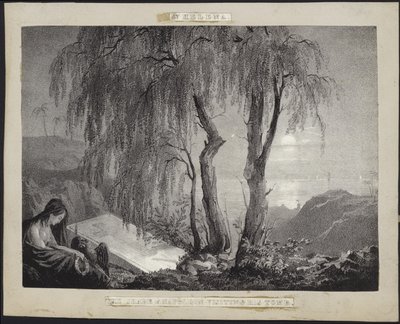 Napoléon Bonaparte visitant sa tombe à Sainte-Hélène - French School