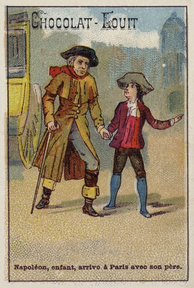 Napoléon arrive à Paris enfant avec son père - French School