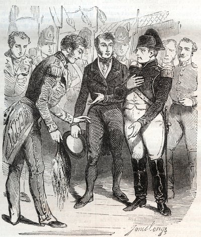 Napoléon se confie à la foi britannique - Napoléon Bonaparte embarquant sur le navire britannique Bellerophon qui l