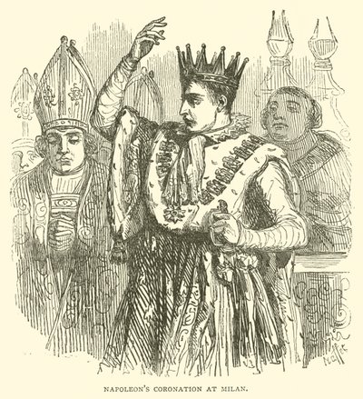 Couronnement de Napoléon à Milan (gravure) - French School