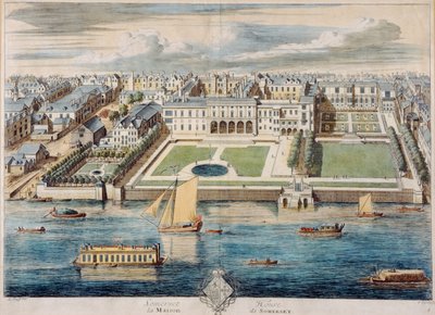 Ancien Somerset House sur le Strand, gravé par Jean Benoit Winckler - French School