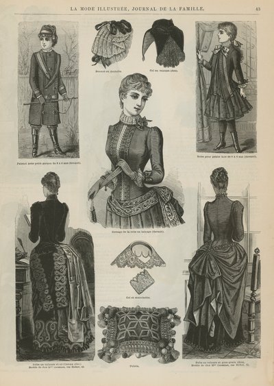Page de La Mode Illustrée, 1885 - French School