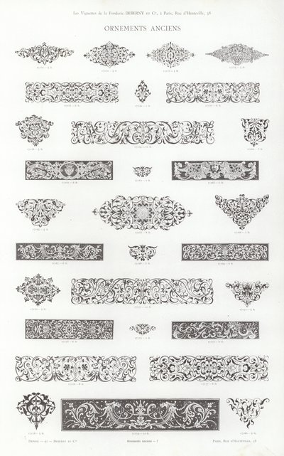 Page de Vignettes Typographiques (gravure) - French School