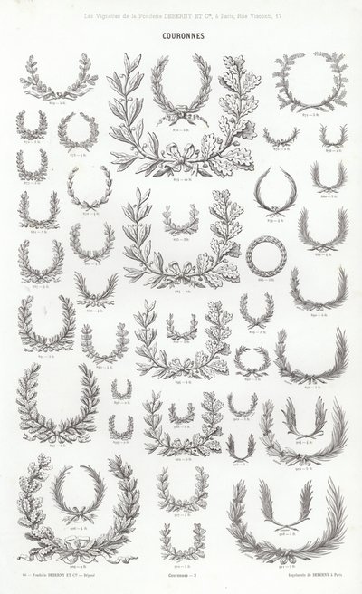 Page de Vignettes Typographiques - French School