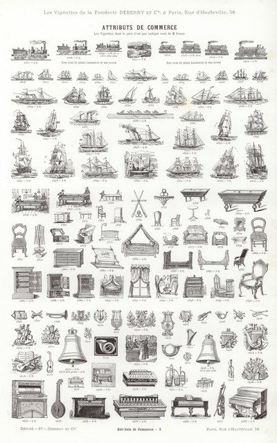 Page de Vignettes Typographiques - French School