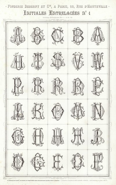 Page de Vignettes Typographiques - French School