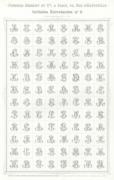Page de Vignettes Typographiques - French School