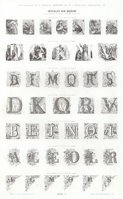 Page de Vignettes Typographiques - French School