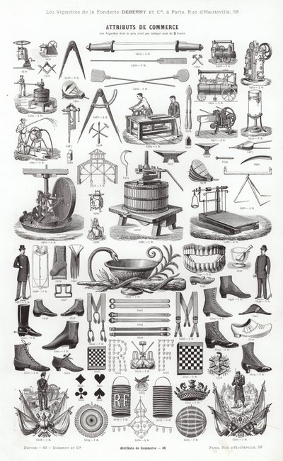 Page de Vignettes Typographiques - French School