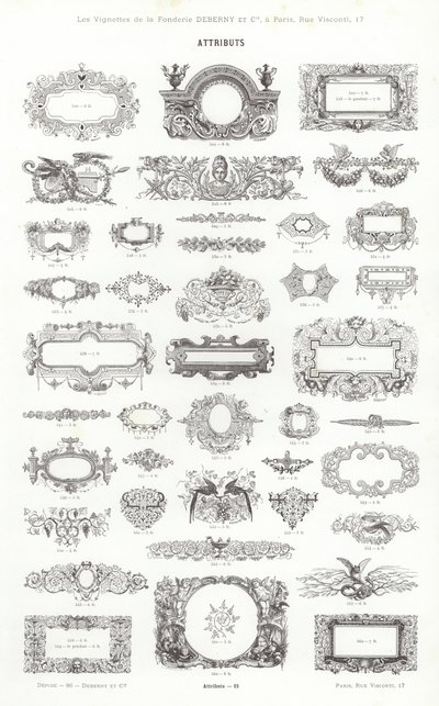 Page de Vignettes Typographiques - French School