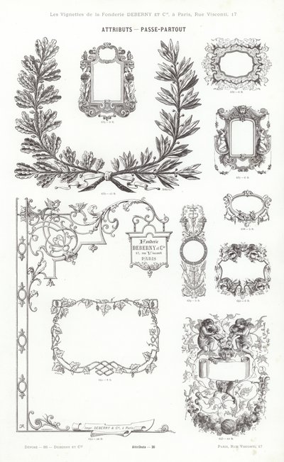 Page de Vignettes Typographiques - French School