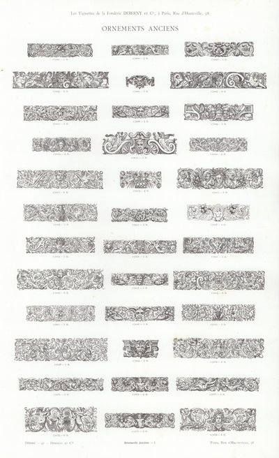 Page de Vignettes Typographiques - French School