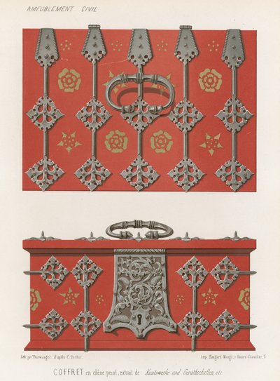 Coffret en chêne peint - French School